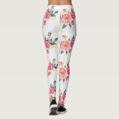 Roze bloem yoga broek / legging (Achterkant)