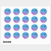 Roze Bloem Zakelijke Herinnering Ronde Sticker (Vel)