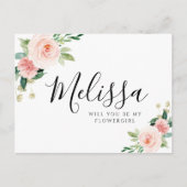 roze bloem zal je een blote meisjeskaart zijn briefkaart (Voorkant)