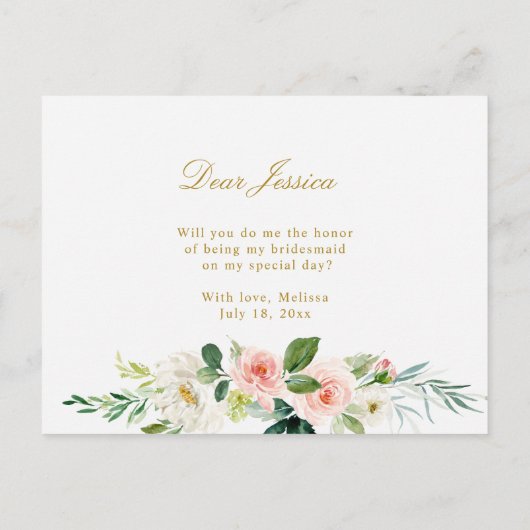 roze bloem zal je mijn bruidskaart zijn uitnodiging briefkaart (Achterkant)