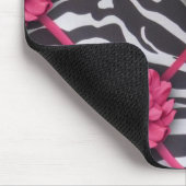 Roze bloem Zebra Muismat (Hoek)