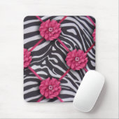 Roze bloem Zebra Muismat (Met muis)