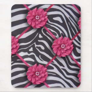 Roze bloem Zebra Muismat