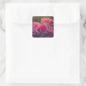 roze bloem zeer dicht vierkante sticker (Tas)