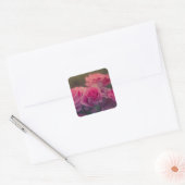 roze bloem zeer dicht vierkante sticker (Envelop)