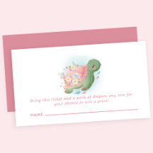 Roze Bloem Zeeschildpad Baby Shower Luier Raffle