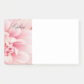 Roze Bloem & Zwarte Script naam, vs 2 Post-it® Notes (Voorkant)