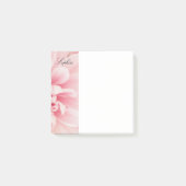 Roze Bloem & Zwarte Script naam, vs 2 Post-it® Notes (Voorkant)
