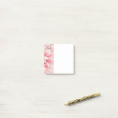 Roze Bloem & Zwarte Script naam, vs 2 Post-it® Notes (Op bureau)