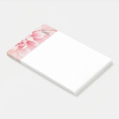Roze Bloem & Zwarte Script naam, vs 2 Post-it® Notes (Schuin)