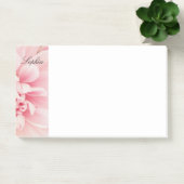 Roze Bloem & Zwarte Script naam, vs 2 Post-it® Notes (Kantoor)