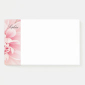 Roze Bloem & Zwarte Script naam, vs 2 Post-it® Notes (Voorkant)