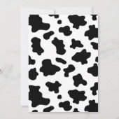 Roze bloem zwarte witte koe print verjaardag  kaart (Achterkant)