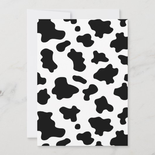 Roze bloem zwarte witte koe print verjaardag  kaart (Achterkant)