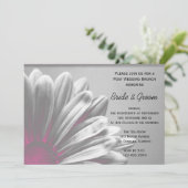 Roze bloemaccenten na de bruiloft brunch kaart (Staand voorkant)