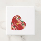 Roze bloemachtergrond dubbel geluk symbool bedankjes labels (In situ)