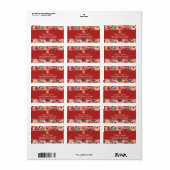 Roze bloemachtergrond dubbel geluk symbool etiket (Full Sheet)