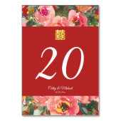 Roze bloemachtergrond dubbel geluk symbool kaart (Voorkant)