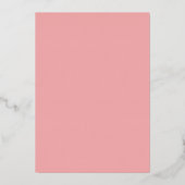 Roze Bloemachtige Bruiloft Folie Uitnodiging (Achterkant)