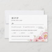 Roze Bloemachtige Bruiloft RSVP Kaartje (Voorkant)