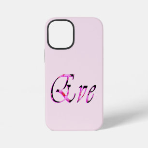 Roze Bloemachtige Eve Naam, iPhone 12 Mini Hoesje