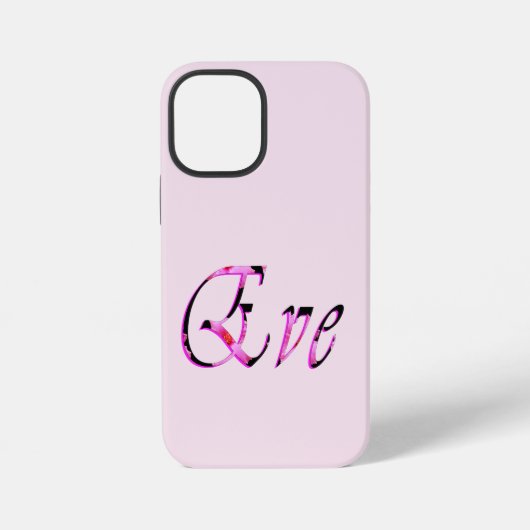Roze Bloemachtige Eve Naam, iPhone Hoesje (Achterkant)