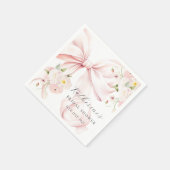 Roze bloemachtige papieren bruiloftssluiting serve servet (Hoek)