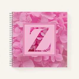 Roze bloemalfabet letter "Z" journaal notitieboek