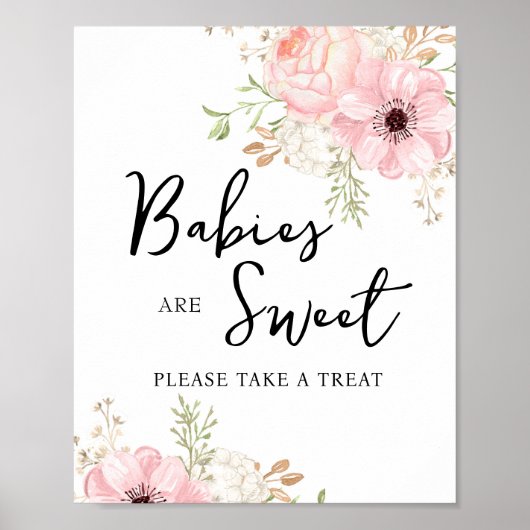 Roze Bloembaby's zijn een zoet teken Poster (Voorkant)