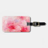 Roze bloemblaadje Elegance Waterverf Bagagelabel (Voorkant horizontaal)