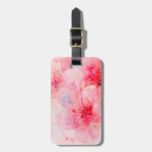 Roze bloemblaadje Elegance Waterverf Bagagelabel (Voorkant verticaal)