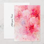 Roze bloemblaadje Elegance Waterverf Feestdagenkaart (Voorkant / Achterkant)