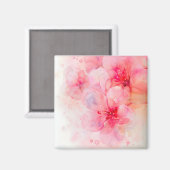 Roze bloemblaadje Elegance Waterverf Magneet (Voorkant / Achterkant)