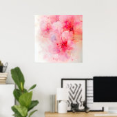 Roze bloemblaadje Elegance Waterverf Poster (Thuiskantoor)