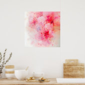 Roze bloemblaadje Elegance Waterverf Poster (Keuken)