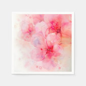 Roze bloemblaadje Elegance Waterverf Servet (Voorkant)