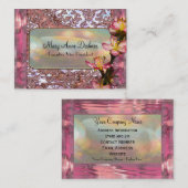 Roze Bloemblaadje Elegante 3.5" x 2.5 " Visitekaartje (Voorkant / Achterkant)