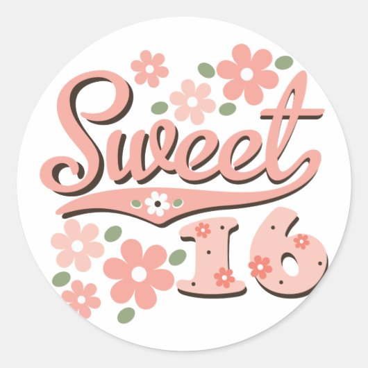 roze bloemblaadje zoet 16 Stickers (Voorkant)