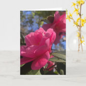 Roze Bloemblaadjes 1 - Vouwbare Wenskaart Kaart (Gele Bloem)