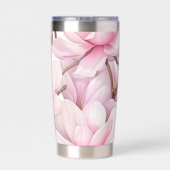 Roze bloemblaadjes aangepaste naam geïsoleerde drinkbeker (Achterkant)