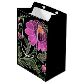 Roze bloemblaadjes Art Deco Medium Cadeauzakje (Voorkant Gekanteld)