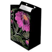 Roze bloemblaadjes Art Deco Medium Cadeauzakje (Achterkant Gekanteld)