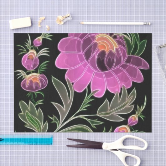 Roze bloemblaadjes Art Deco Tissuepapier (Craft)