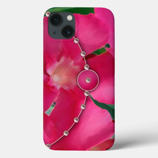 Roze Bloemblaadjes en Parels Case-Mate iPhone Case (Achterkant)
