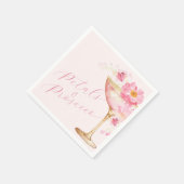 Roze Bloemblaadjes en Prosecco Bloemige Bruids-Sho Servet (Hoek)