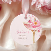 Roze Bloemblaadjes en Prosecco Bloemige Bruidsdouc Bedankjes Labels