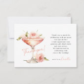 Roze Bloemblaadjes en Prosecco Bruidsborrel Bedankkaart (Voorkant)