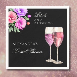 Roze Bloemblaadjes en Prosecco Bruidsdouche Servet