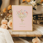 Roze bloemblaadjes en Prosecco Douche Dessert Bar  Poster