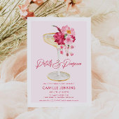 Roze bloemblaadjes en Prosecco Garden Bridal Kaart